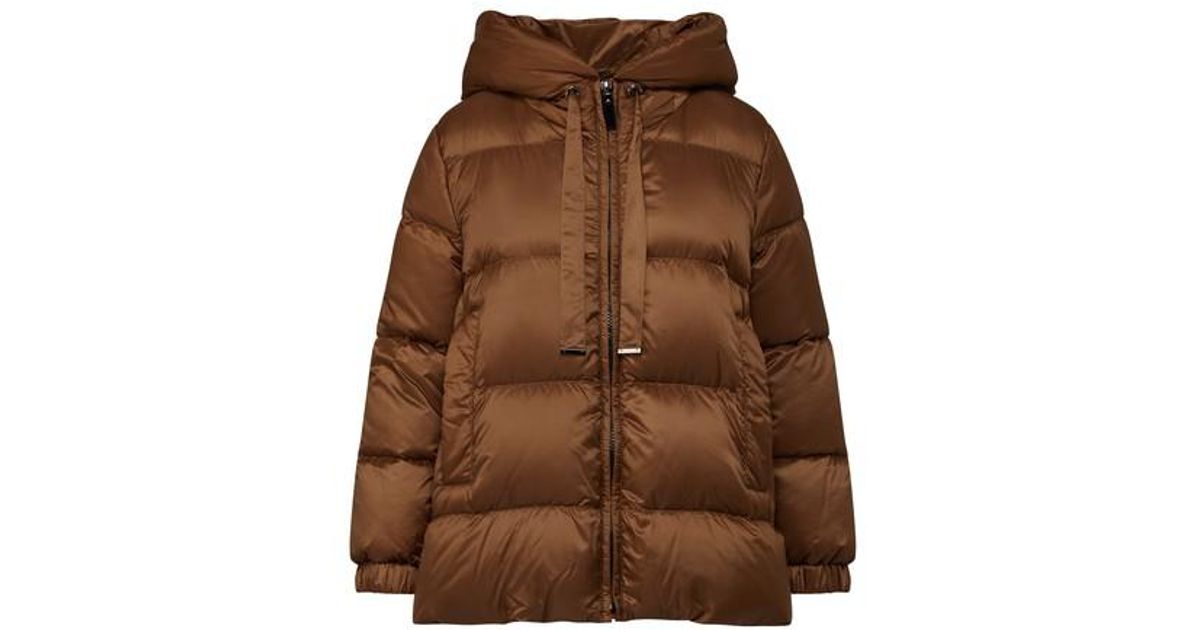 Brown Max Mara Seia Puff Jacket Womens Clothing Jackets Padded and down jackets The Cube in Caramel 