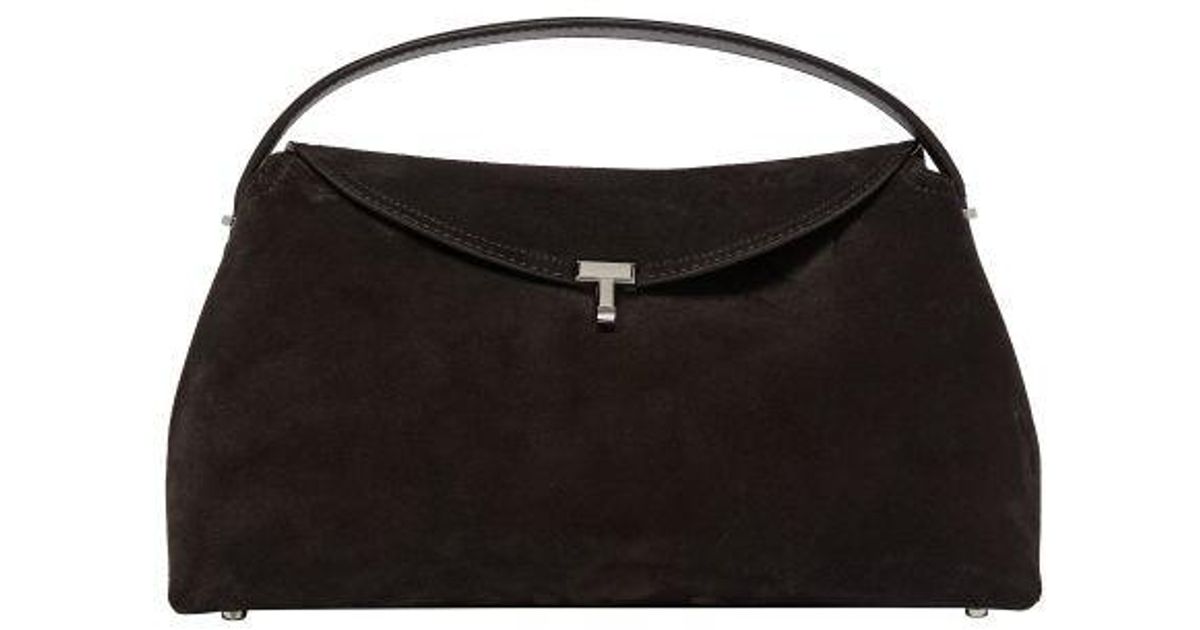 Totême T Lock Leather Shoulder Bag In Black Lyst 