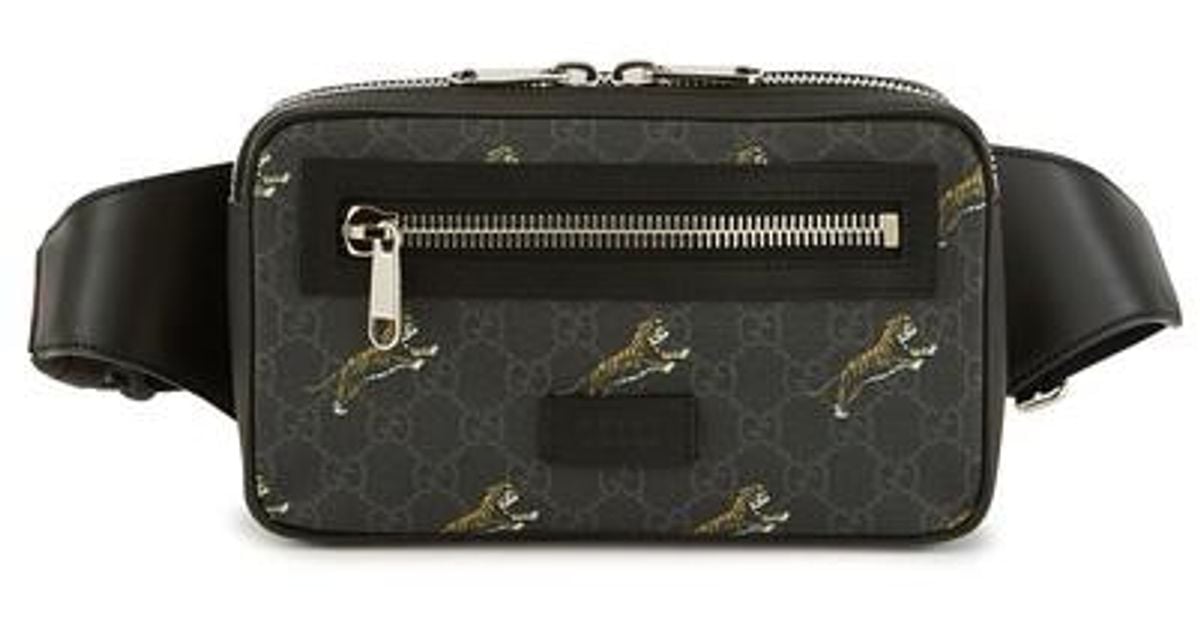Gucci GG Tiger Print Belt Bag in Black for Men | Lyst Australia