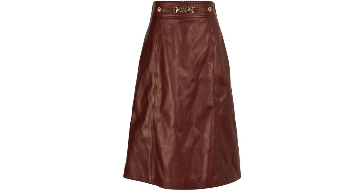 Gucci Leather Skirt - Lyst
