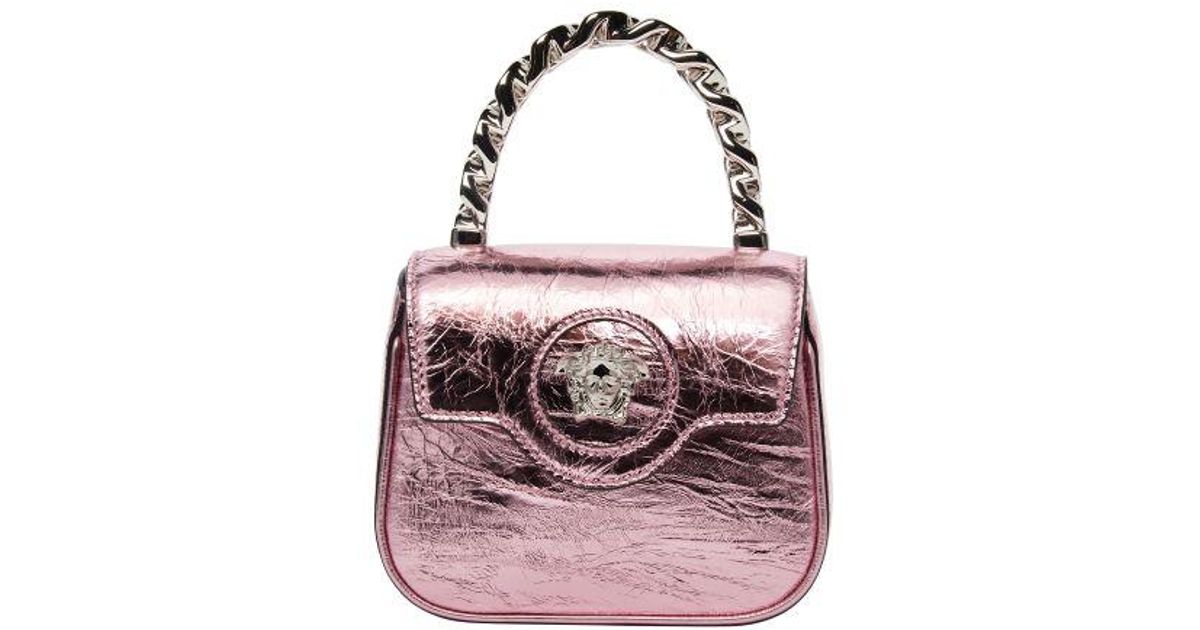 La Medusa Small leather tote in pink - Versace