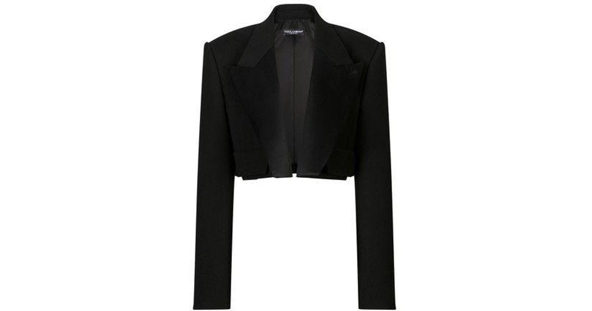 Dolce & Gabbana Short Tuxedo Jacket In Double Wool in Black Lyst