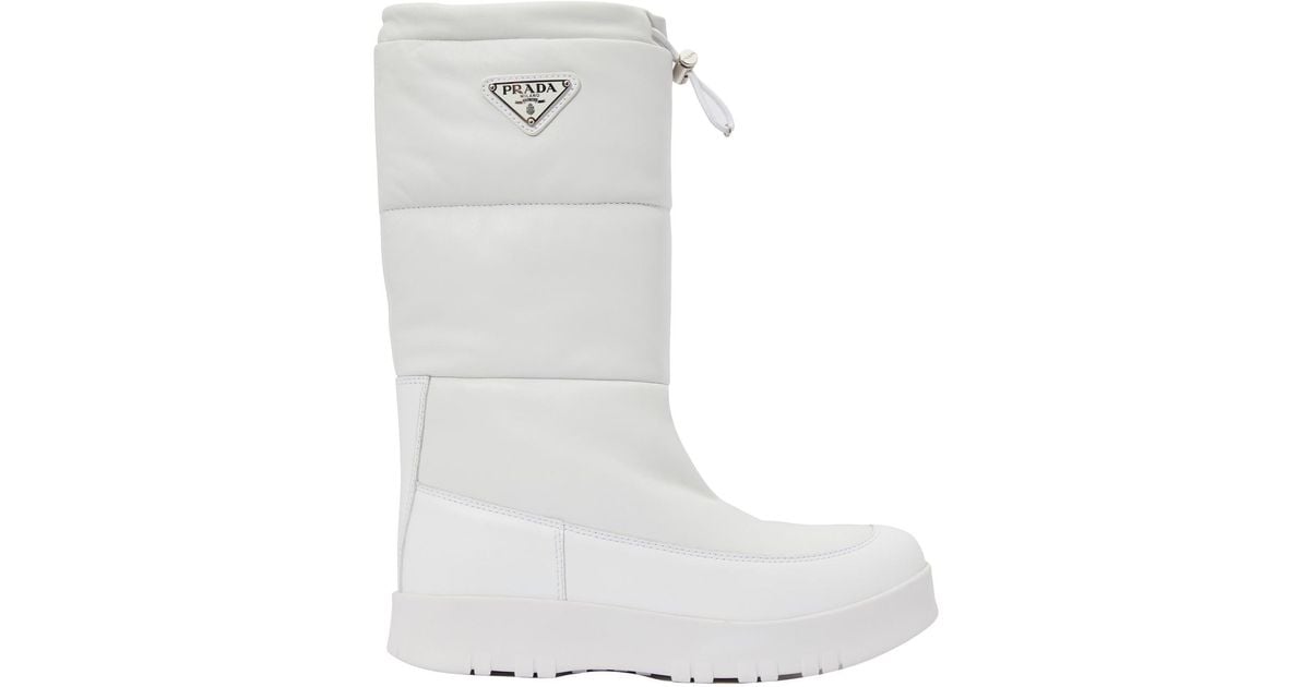 prada snow boots white