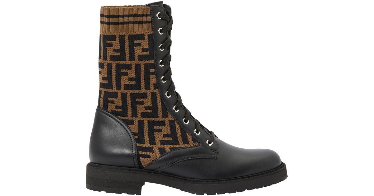 fendi floral combat boots