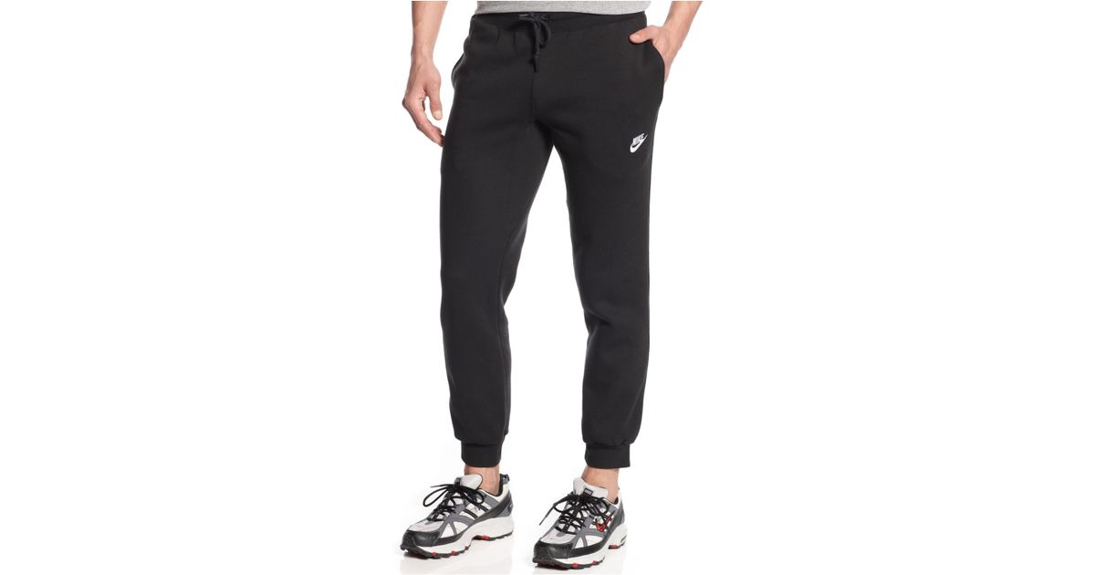 Nike Fleece Men's Aw77 Cuffed Joggers in Black/White (Black) for Men | Lyst