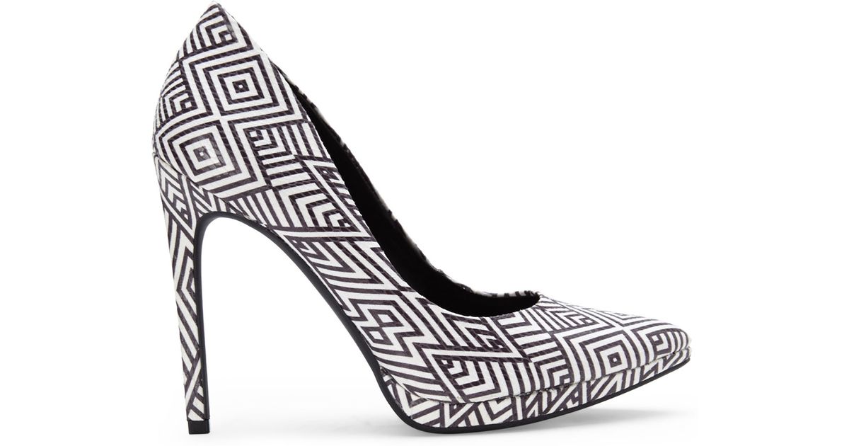 Lyst Jessica Simpson Black White Brynn Pumps In Gray