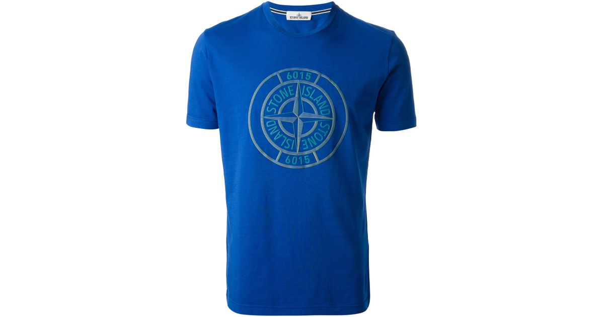 light blue stone island t shirt