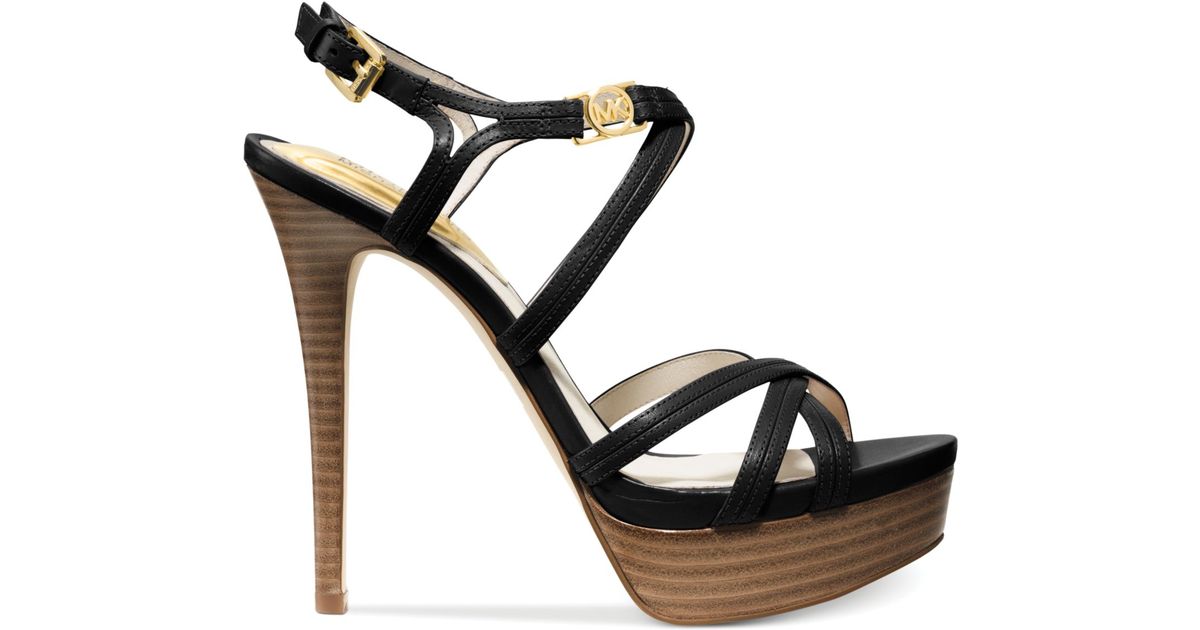 Michael Kors Michael Cicely Platform Sandals in Black - Lyst