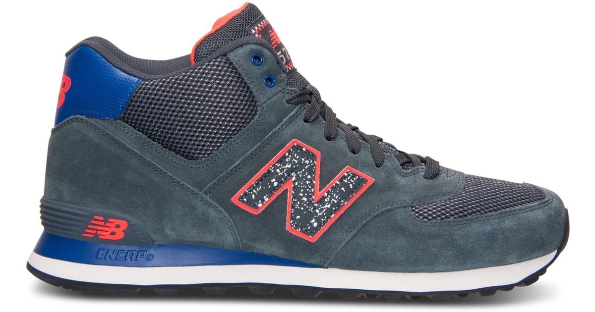 New Balance Men's 574 Mid Casual Sneakers From Finish Line in Grey/Blue