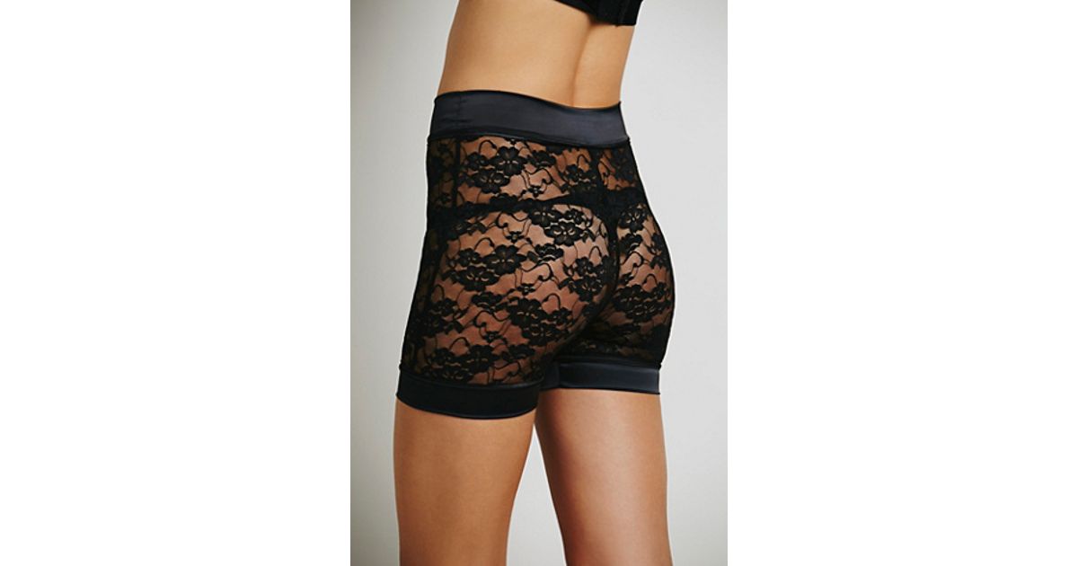 black lace bike shorts