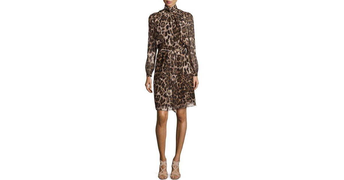 badgley mischka leopard dress