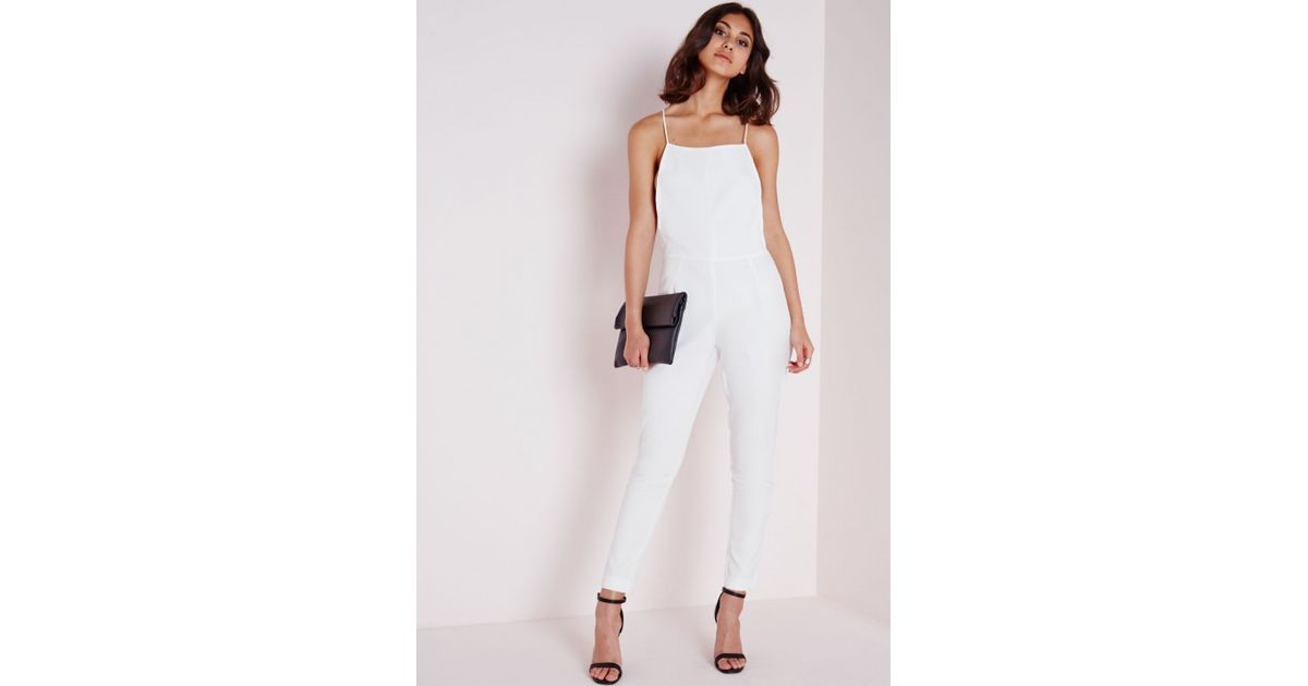 white tailored jumpsuit