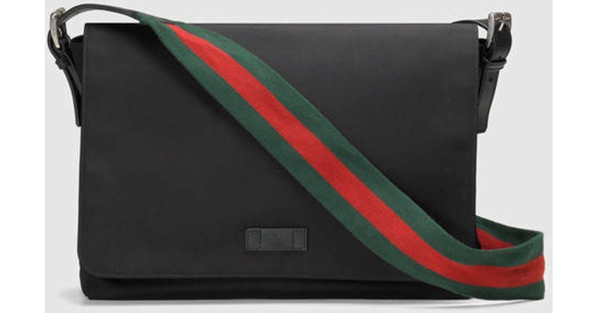 Gucci Black Techno Canvas Messenger Bag 