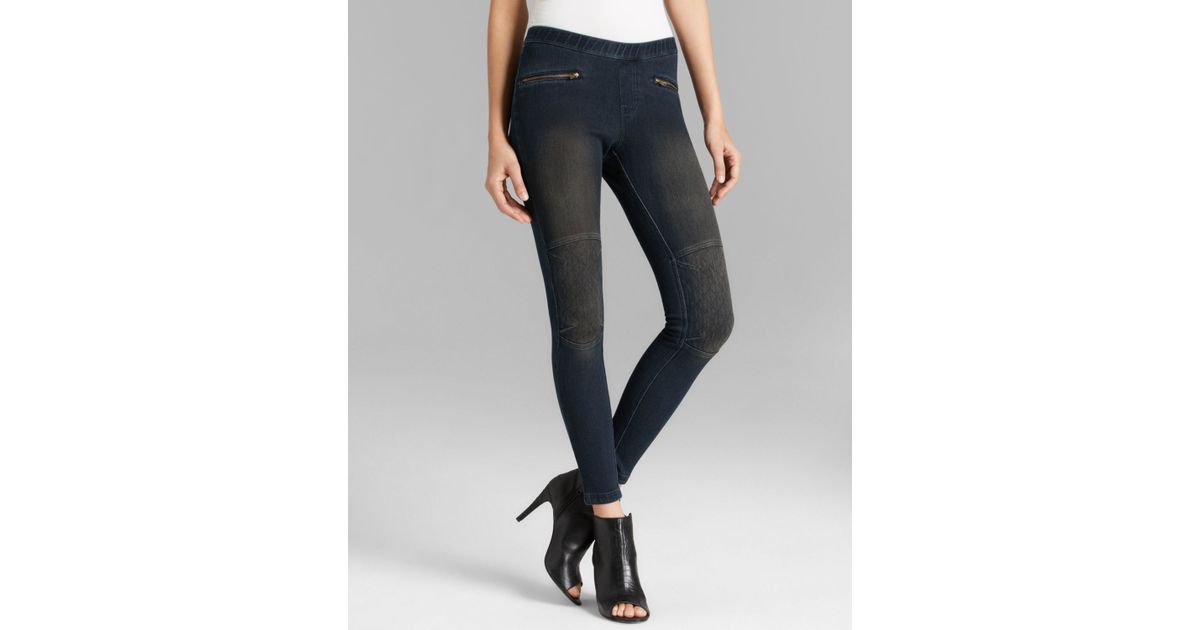 hue moto denim leggings
