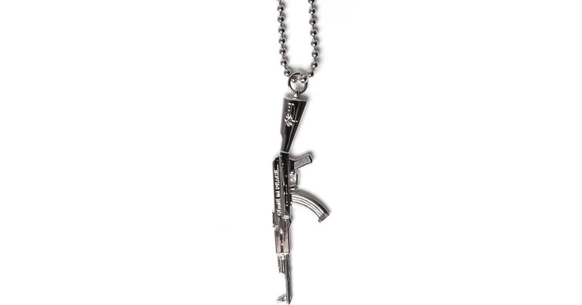 SSUR Ak 47 Necklace in Silver (Metallic 