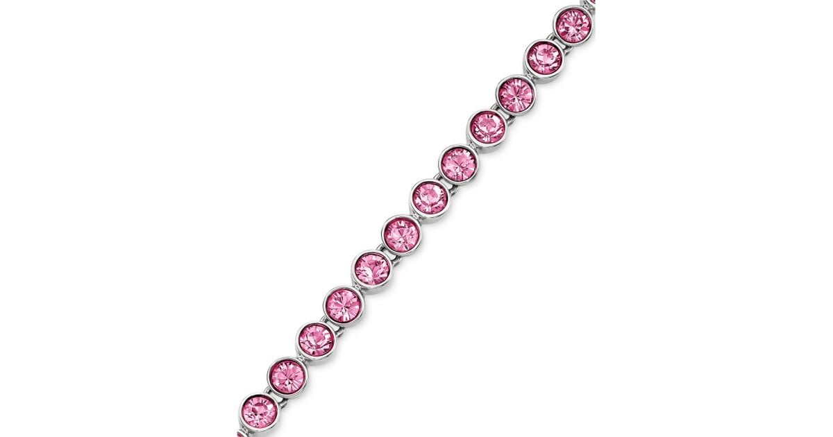 NEW Swarovski Matrix Tennis Bracelet Pink Stone w/Rhodium Plating Medium |  eBay