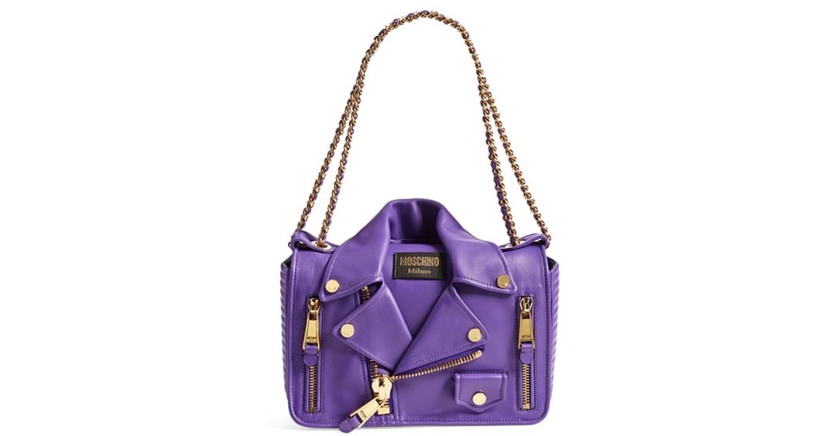 purple leather tote