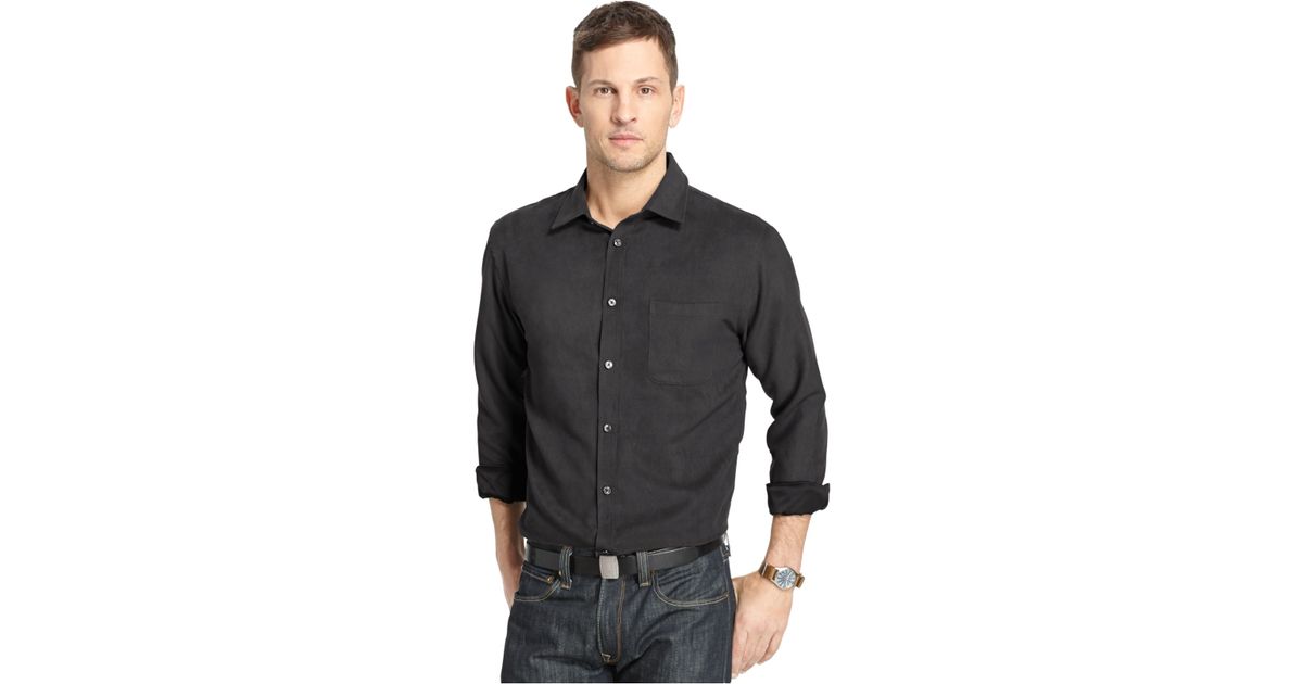 Van heusen faux suede shirt cheap