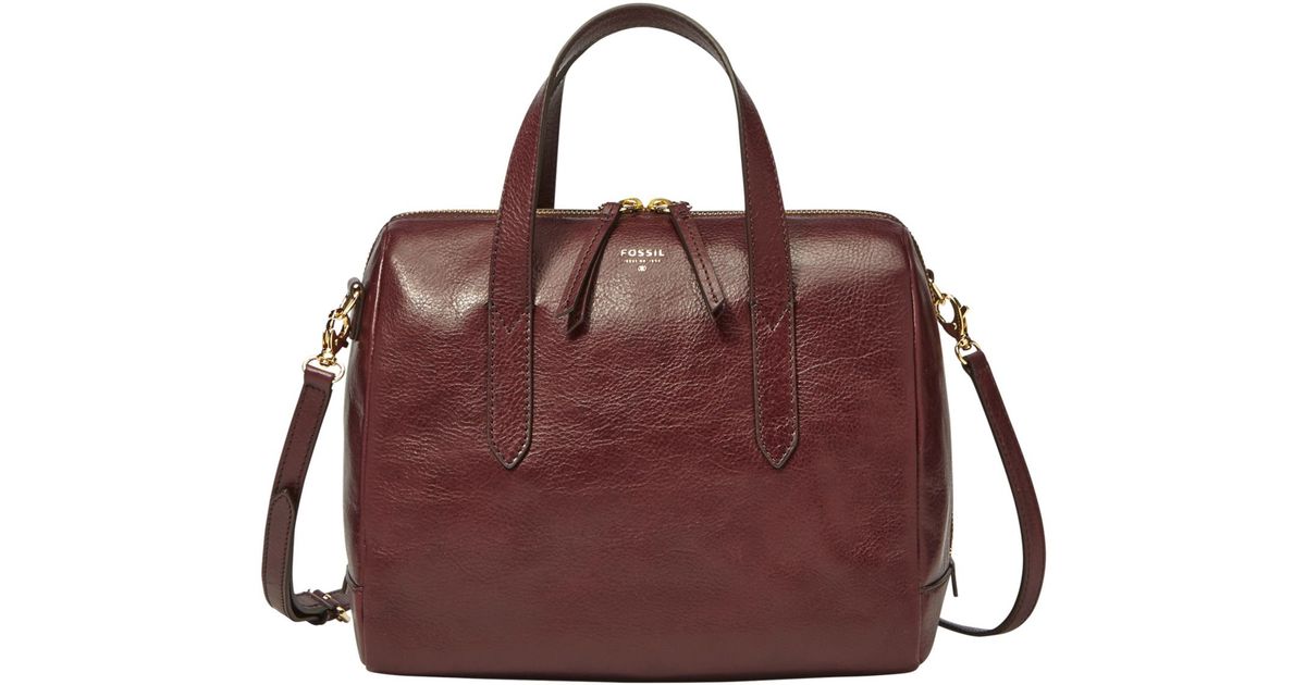 Fossil sydney satchel raisin Outlet