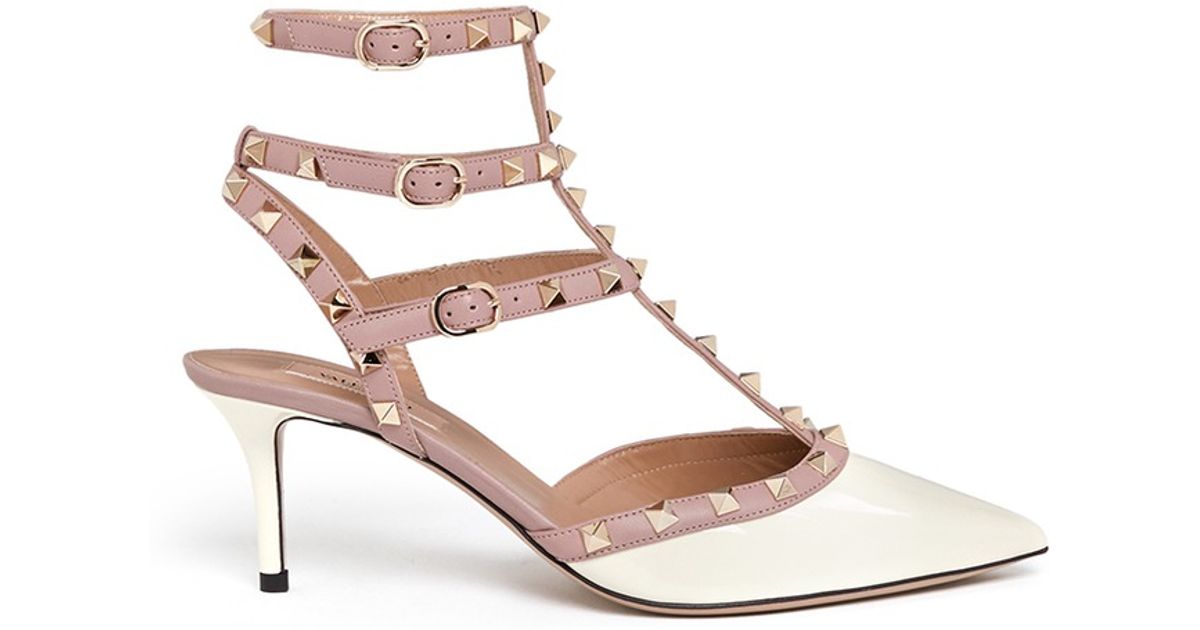valentino rockstud white pumps