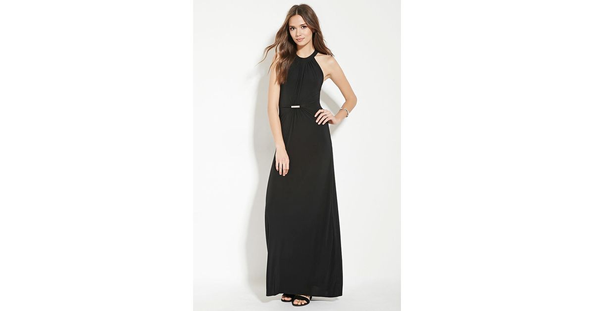 forever 21 black halter dress