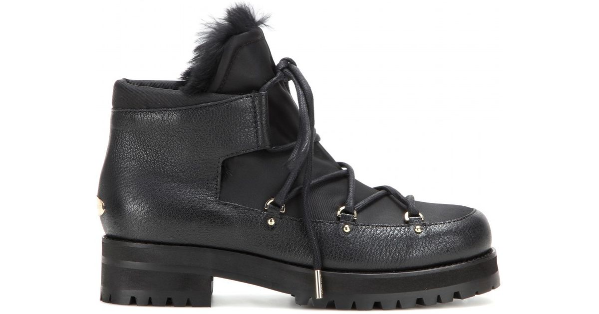 jimmy choo shearling lined boots