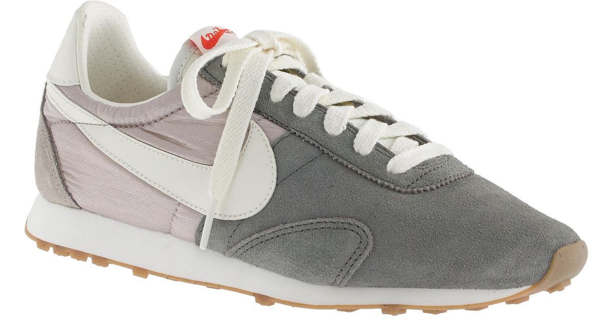 J Crew Women S Nike Vintage Collection Pre Montreal Racer Sneakers In Pewter Metallic Lyst