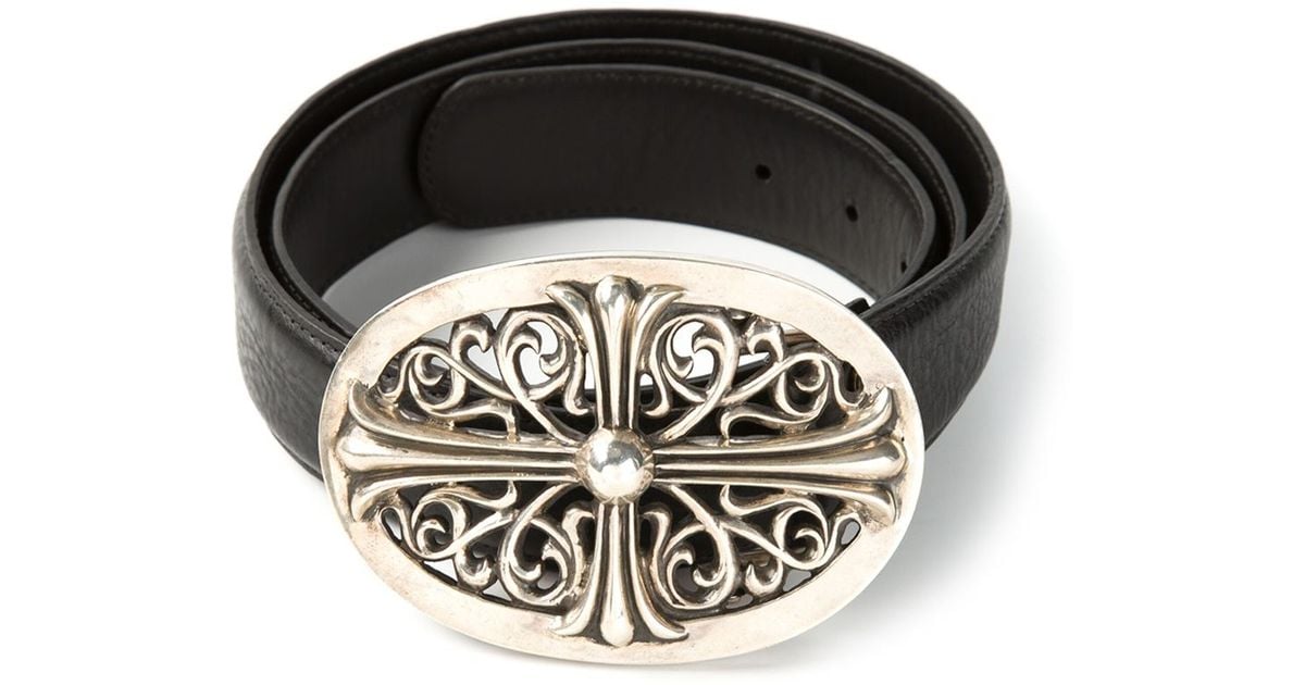 Chrome Hearts Ornate Buckle Belt in Black for Men Lyst
