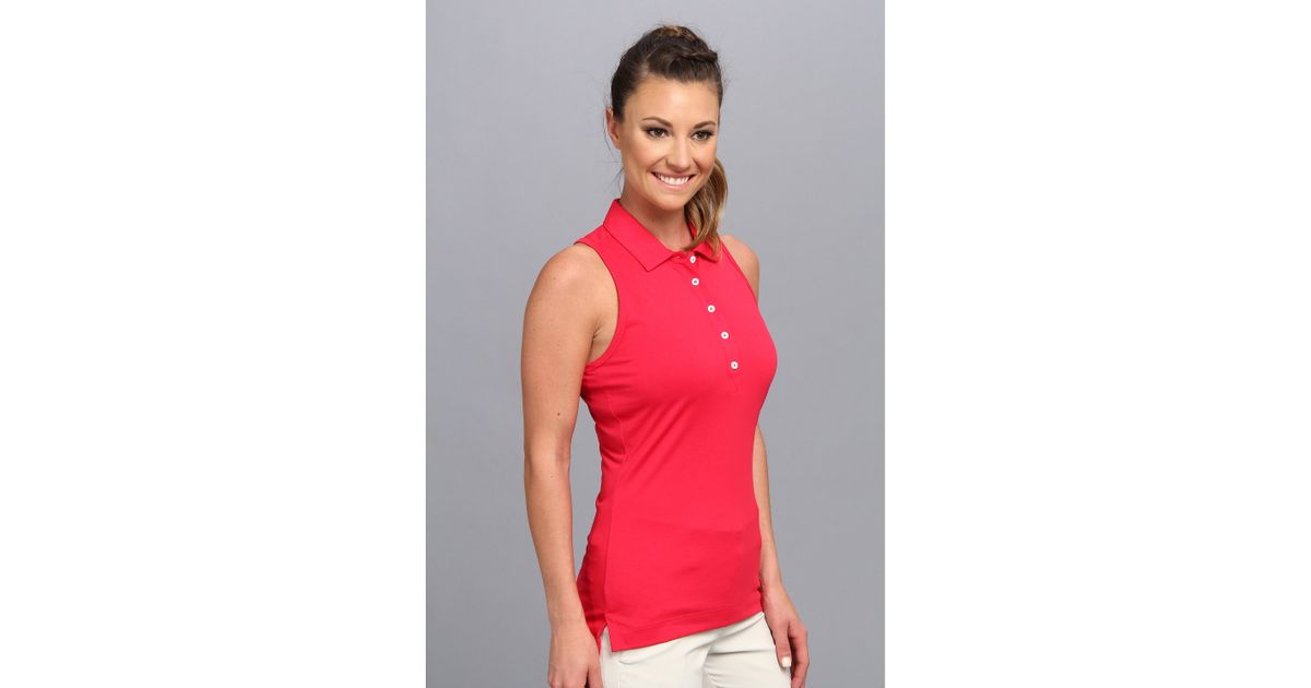 Women's red on sale sleeveless golf shirt