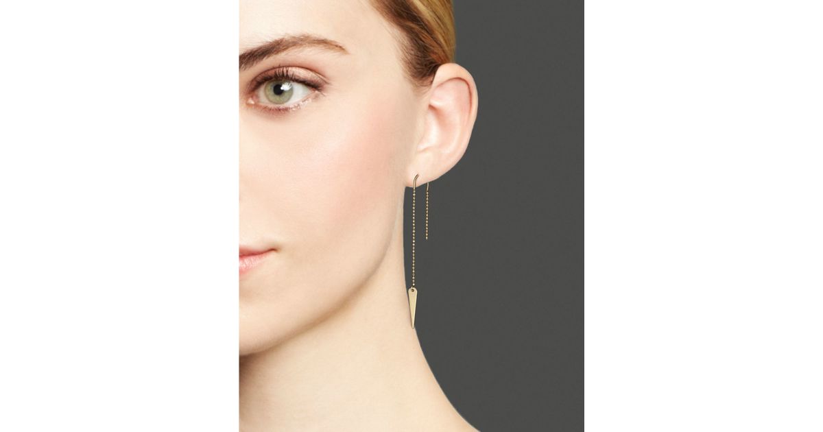 Lyst Zoe Chicco 14k Gold Thorn Drop Earrings In Metallic