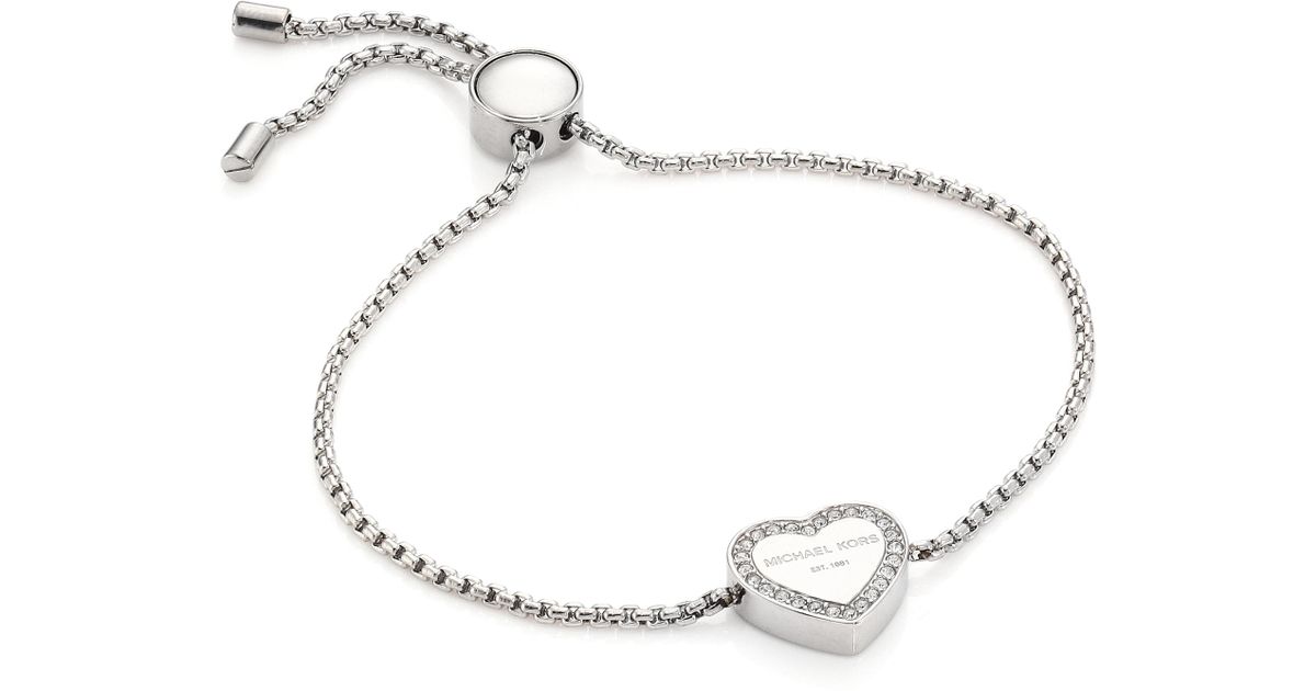 michael kors silver heart bracelet
