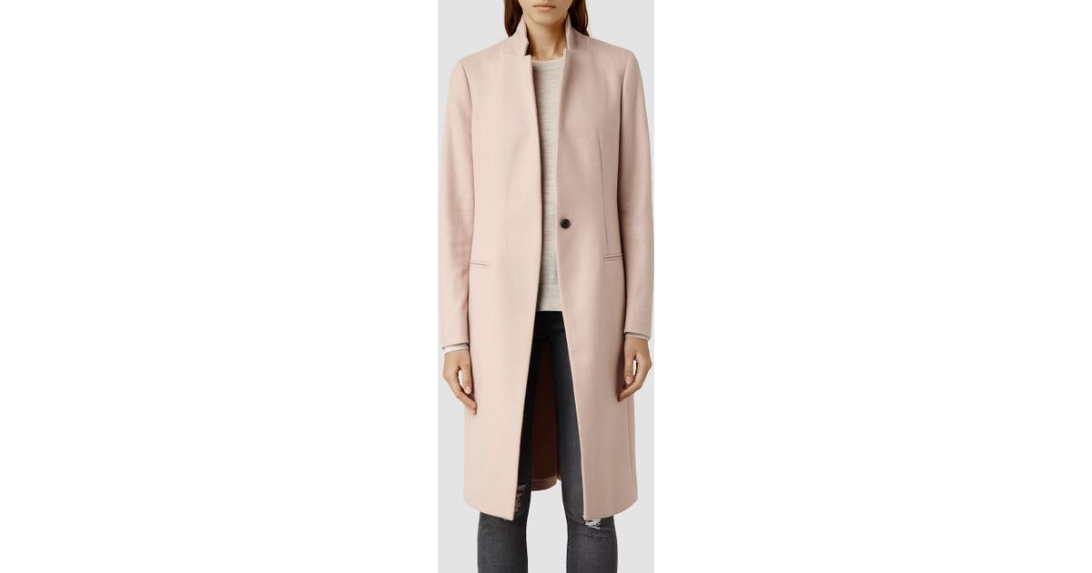 all saints pink coat