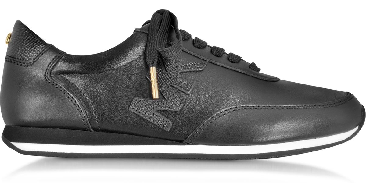 michael kors black leather trainers