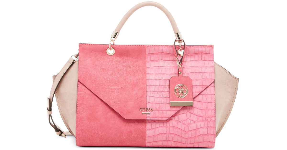 Guess Casey Top Handle Flap Handbag in Passion (Pink) - Lyst