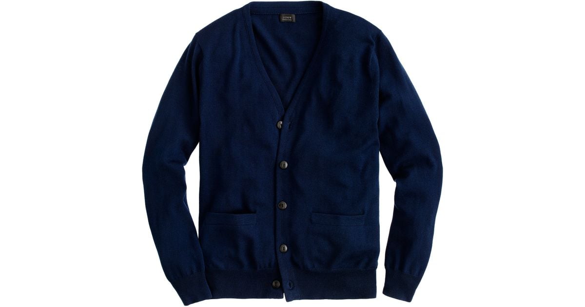 J.crew Merino Wool Cardigan Sweater in Blue for Men Lyst