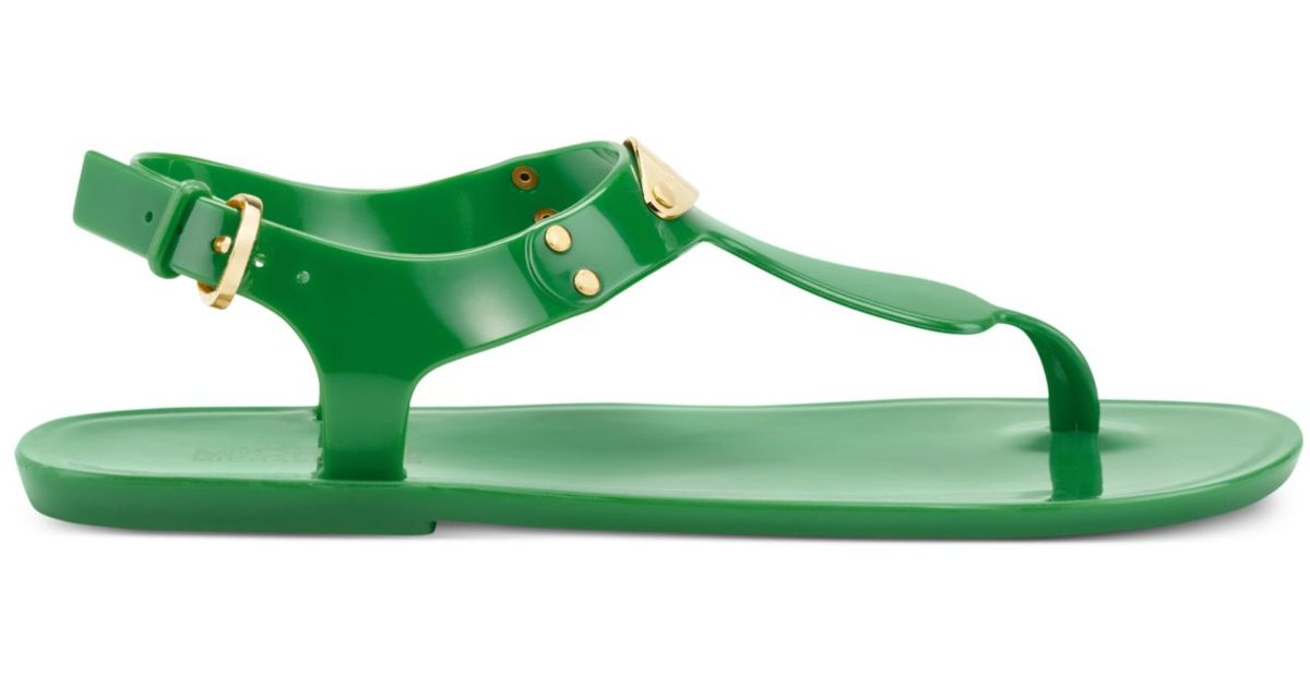 Michael Kors Michael Plate Jelly Sandals in Green | Lyst