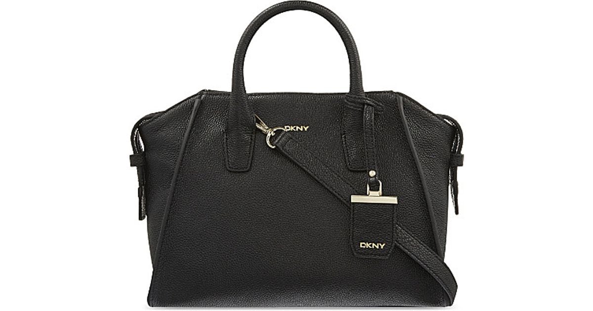 DKNY Chelsea Medium Leather Satchel in Black Lyst