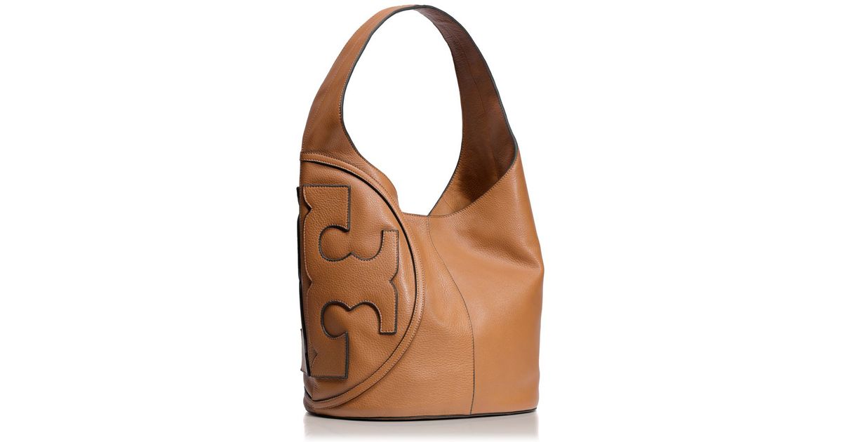 Tory Burch All T Leather Hobo in Brown | Lyst