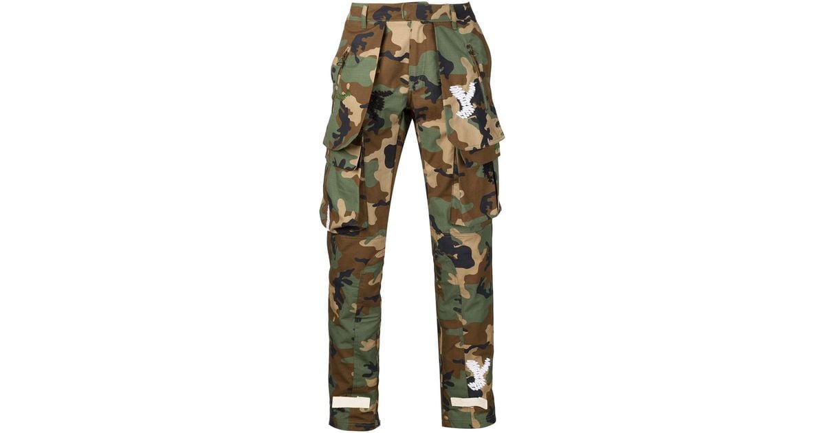 Off-White c/o Abloh Camouflage Trousers Green for Men | Lyst