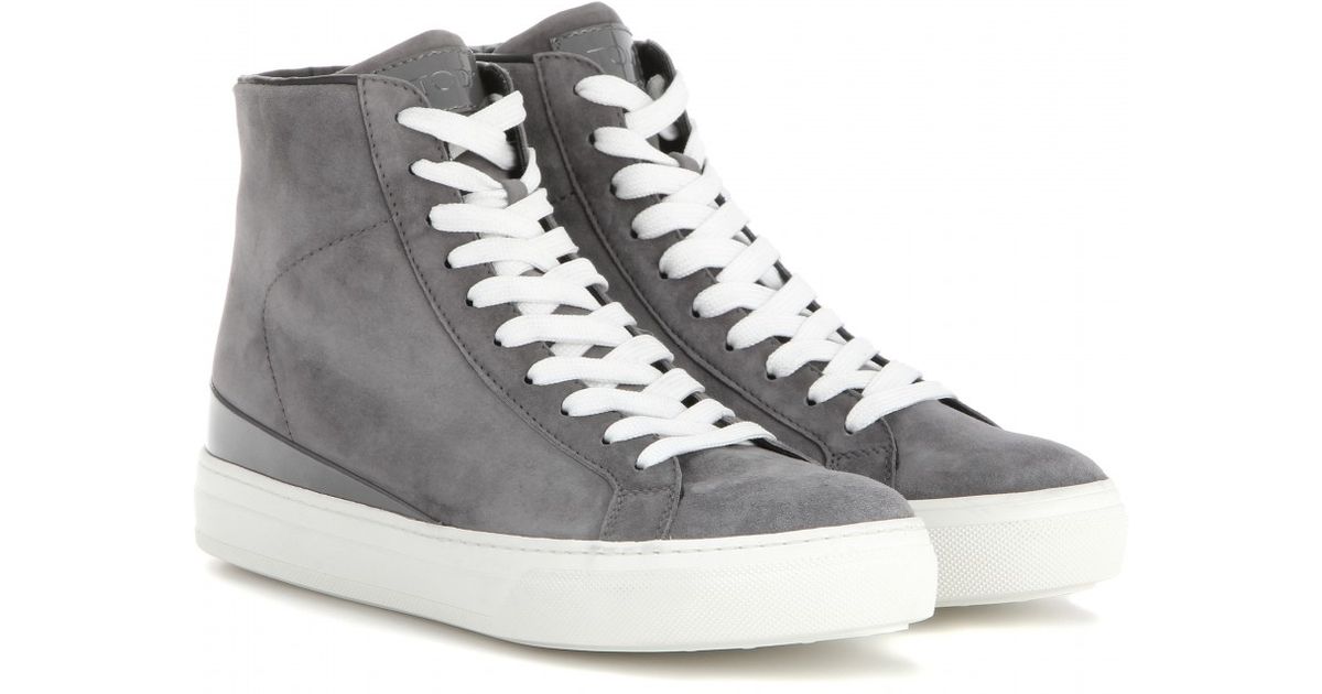 grey suede high top sneakers
