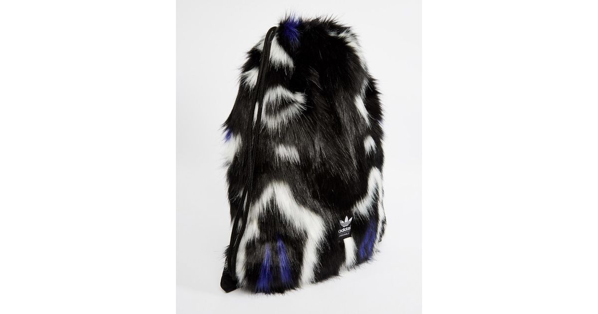 adidas faux fur backpack