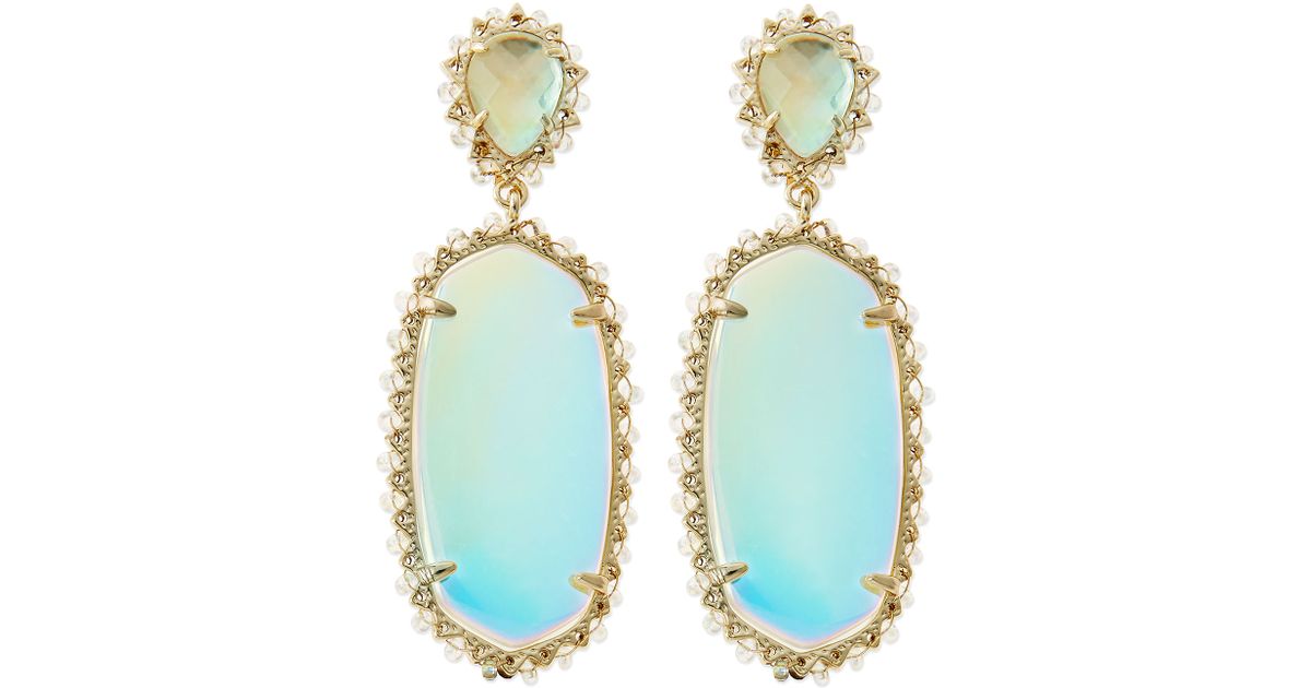 Lyst Kendra Scott Parsons Clip On Earrings In Blue