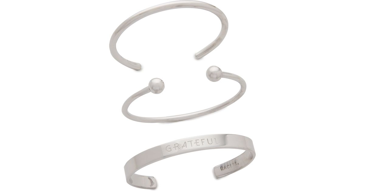 Lyst Kacey K Kk Grateful Bracelet Set Silver In Metallic