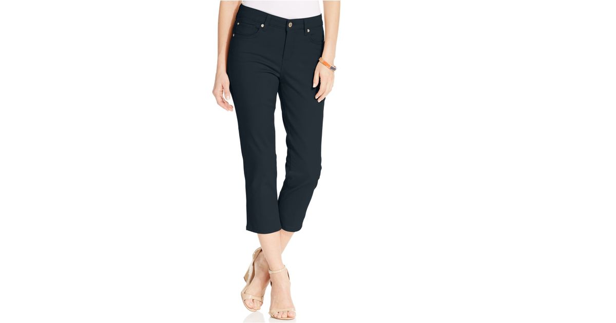 Black or Stone Reg $69 New Jones New York Womans Size 4 Capri Pants 