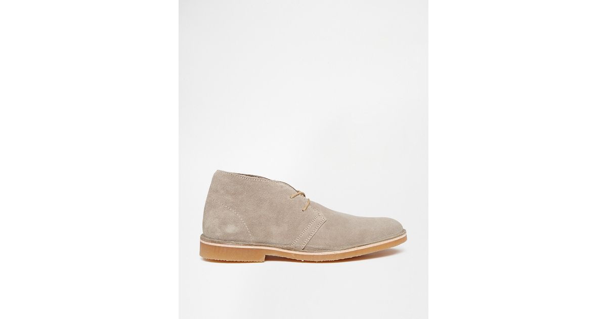 SELECTED Homme Leon Suede Desert Boots in Beige (Natural) for Men - Lyst