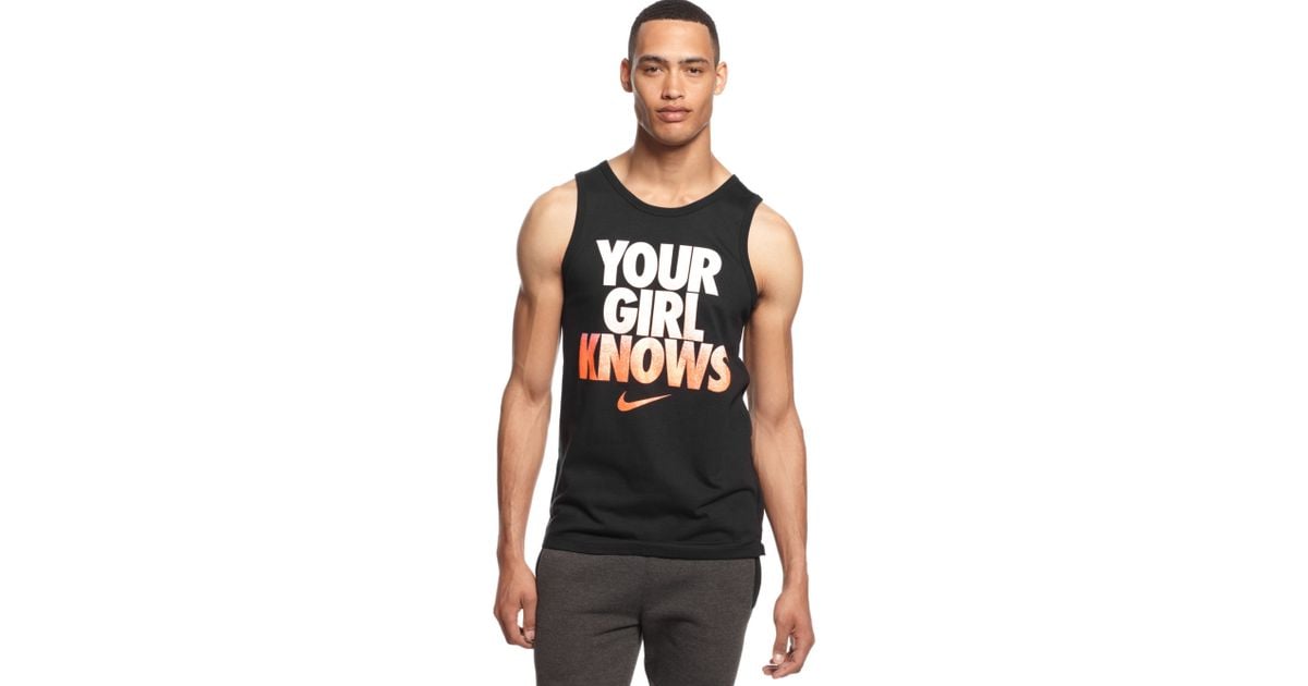 Nike Your Girl Knows Tank in Black for Men | Lyst