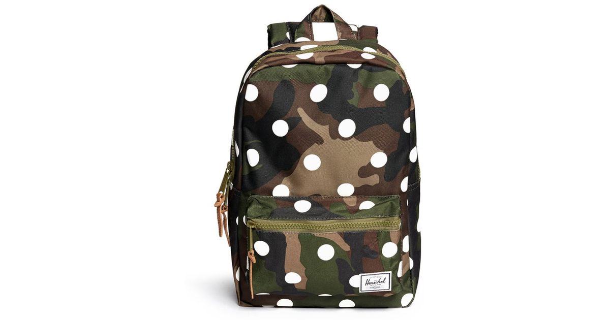 Herschel Supply Co. 'Settlement' Polka Dot Camouflage Kids Backpack in Green  | Lyst