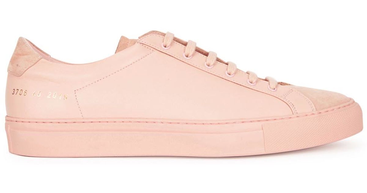 pink leather trainers