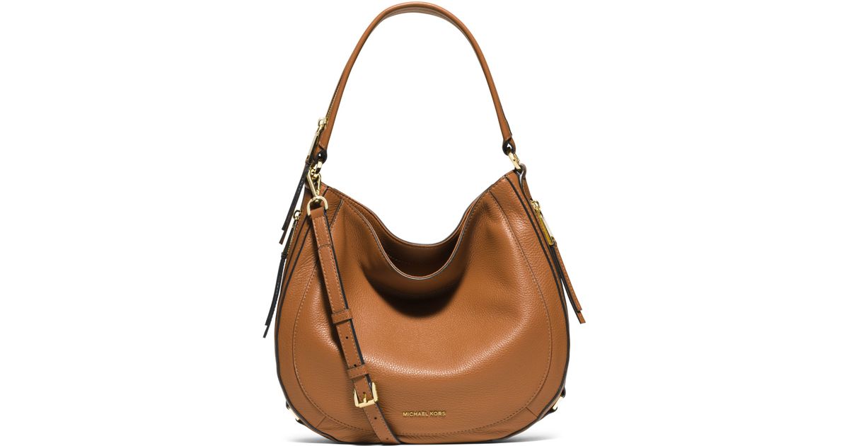 Michael Kors Julia Medium Leather Shoulder Bag in Brown | Lyst