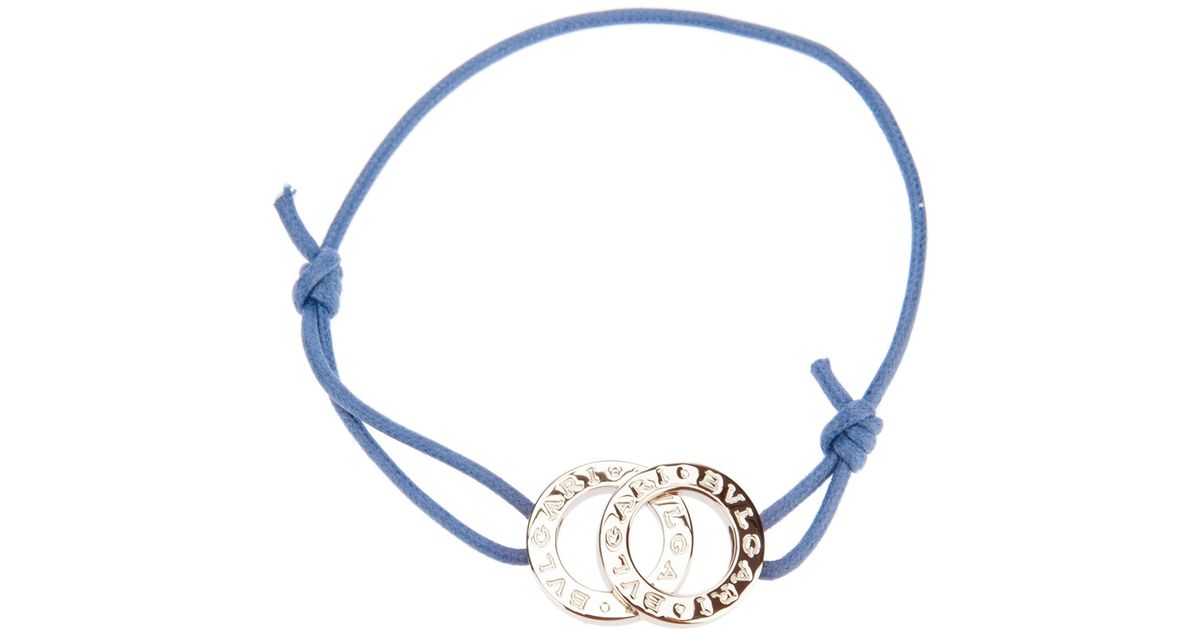 BVLGARI Logo Plaque Bracelet in Blue - Lyst